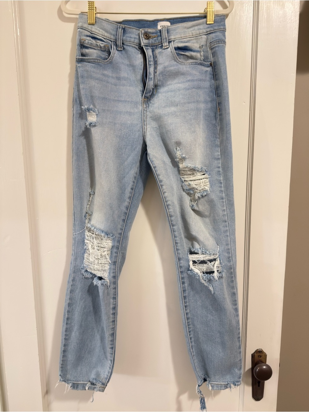 Sneak peek Light Blue Distressed Skinny Jeans for Women
